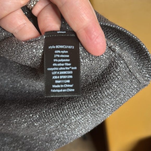 Barefoot Dreams CozyChic Ultra Lite Dolman Short Sleeve Pullover Charcoal Sz XS - Picture 11 of 12